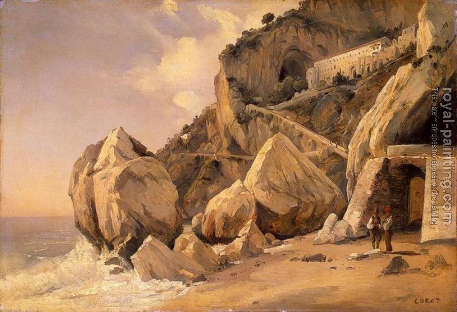 Jean-Baptiste-Camille Corot : Rocks in Amalfi